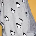 Dětská deka Tučňák šedá