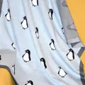 Dětská deka Tučňák světle modrá