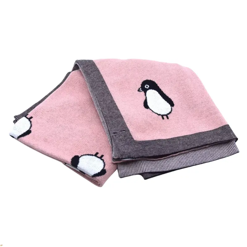 Dětská deka Tučňák růžová