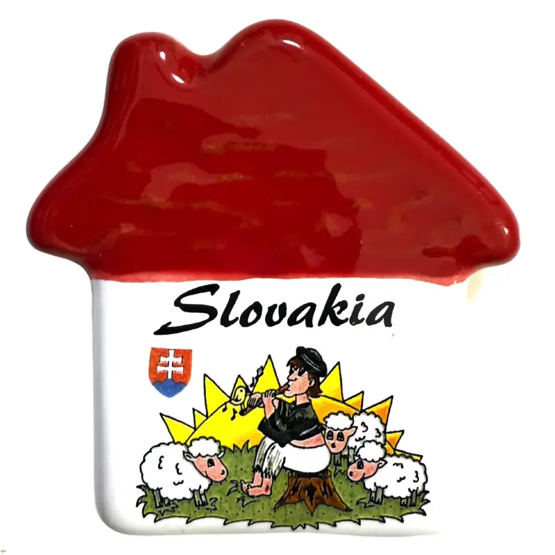 Keramická magnetka domeček pastýři Keramická magnetka domeček pastýři